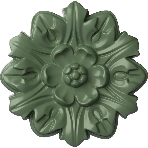 Ekena Millwork Emery Leaf Ceiling Medallion, Hand-Painted Athenian Green, 7 5/8"OD x 1"P CM07EMAGF - main